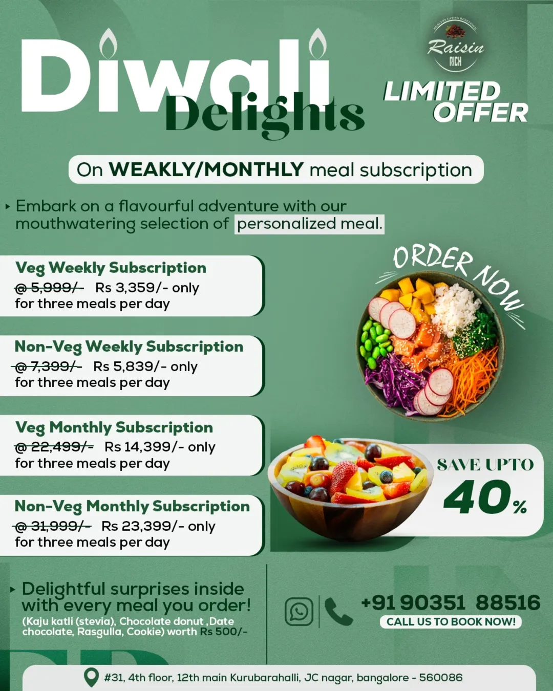 Light up your Diwali — not your calories! ✨